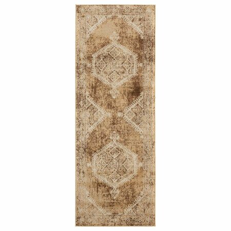 UNITED WEAVERS OF AMERICA 2 ft. 7 in. x 7 ft. 2 in. Marrakesh Sultana Light Brown Rectangle Runner Rug 3801 30352 28E